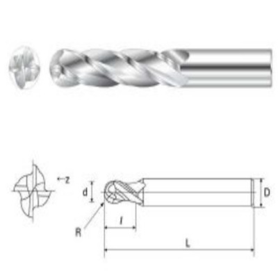 4 Flute Solid Carbide Ball Nose End Mill